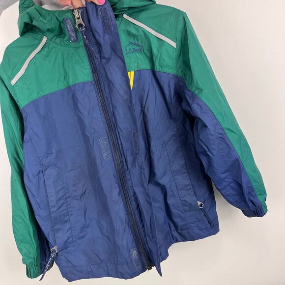 L.L. Bean Kids Lined Trail Model Wind and Rain Jacket Color Block S 4T - Picture 7 of 15